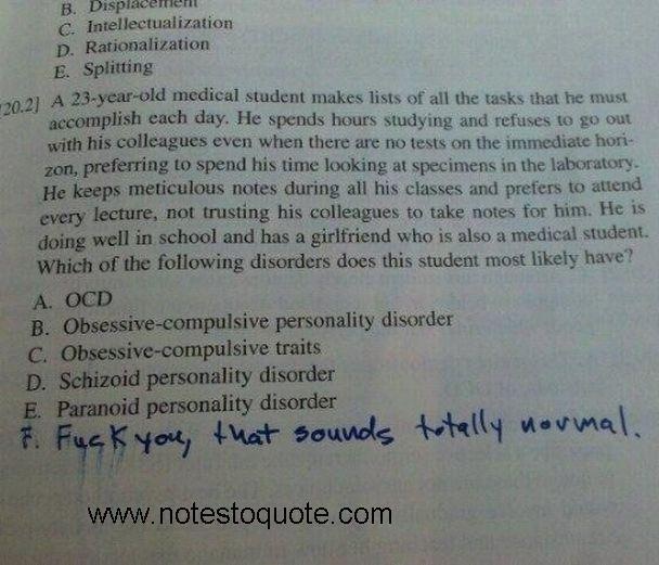 (英語)精神科の試験問題